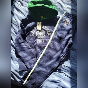 Polo by Ralph Lauren Navy and Green Kids Matching Set